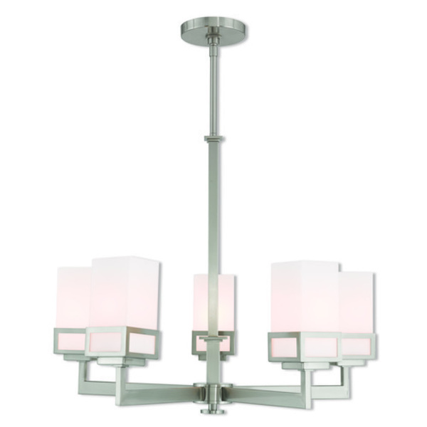 Livex Lighting Harding 5 Light Brushed Nickel Chandelier 40195-91